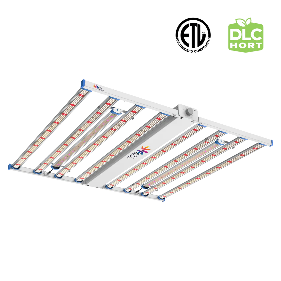 Medic Grow Spectrum Y LED-Wachstumslicht 880 W, integrierter Dimmer, Vollspektrum-UV+IR-Leiste – Hohe PPFD und kabellose Verbindung